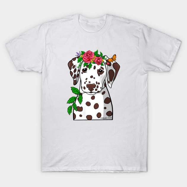 Dalmatian Garden Goddess T-Shirt by FLCupcake